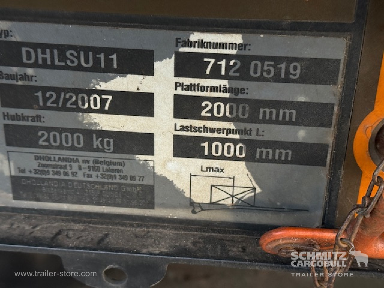 Schmitz Cargobull Oplegger Vries Standard Taillift 