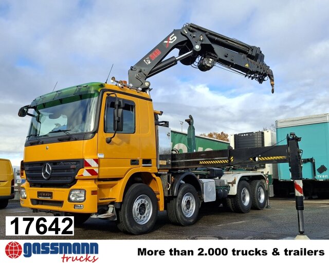 Mercedes Benz Actros 4146 K 8x4/4, Retarder, Kran Hiab XS 477 